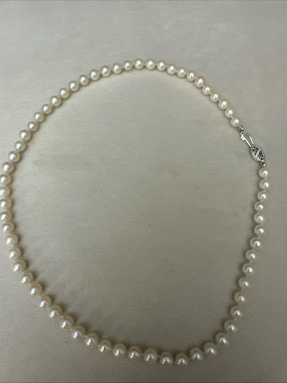 Vintage Pearl Neckpace W/14KG Clasp